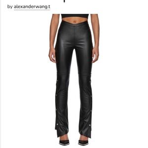 Alexander Wang Black Faux-Leather Snap Pants